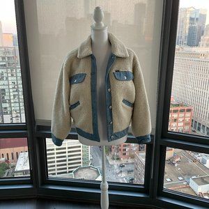 Wrangler Tan and Blue Teddy Jacket